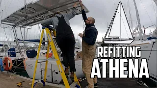 Sail Life – 1600W of solar☀ on a 38 ft sailboat  & re-stepping the mast⛵