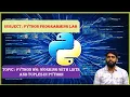 LEC09 PPL Python W6 Working with Lists and Tuples in python by Dr K Varada Rajkumar