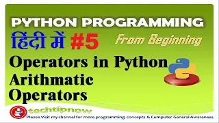 Operators in python Arithmatic operator in python part-5