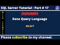 DQL Data Query Language in SQL Server SQL SELECT Statement Explained SQL Server Tutorial
