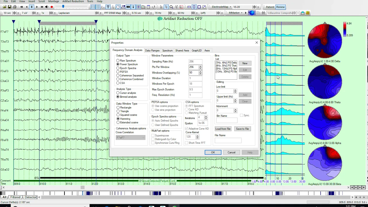EEG FFT Frequency Maps in Persyst 14