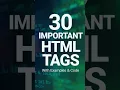 HTML BASICS 2 30 Most Used HTML Tags with Examples ZeroToCode