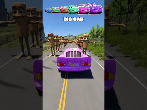 Big & Small Cars vs Tung tung Bat Spikes #beamngdrive