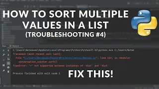 Fix TypeError not supported between instances of dict and dict Troubleshooting
