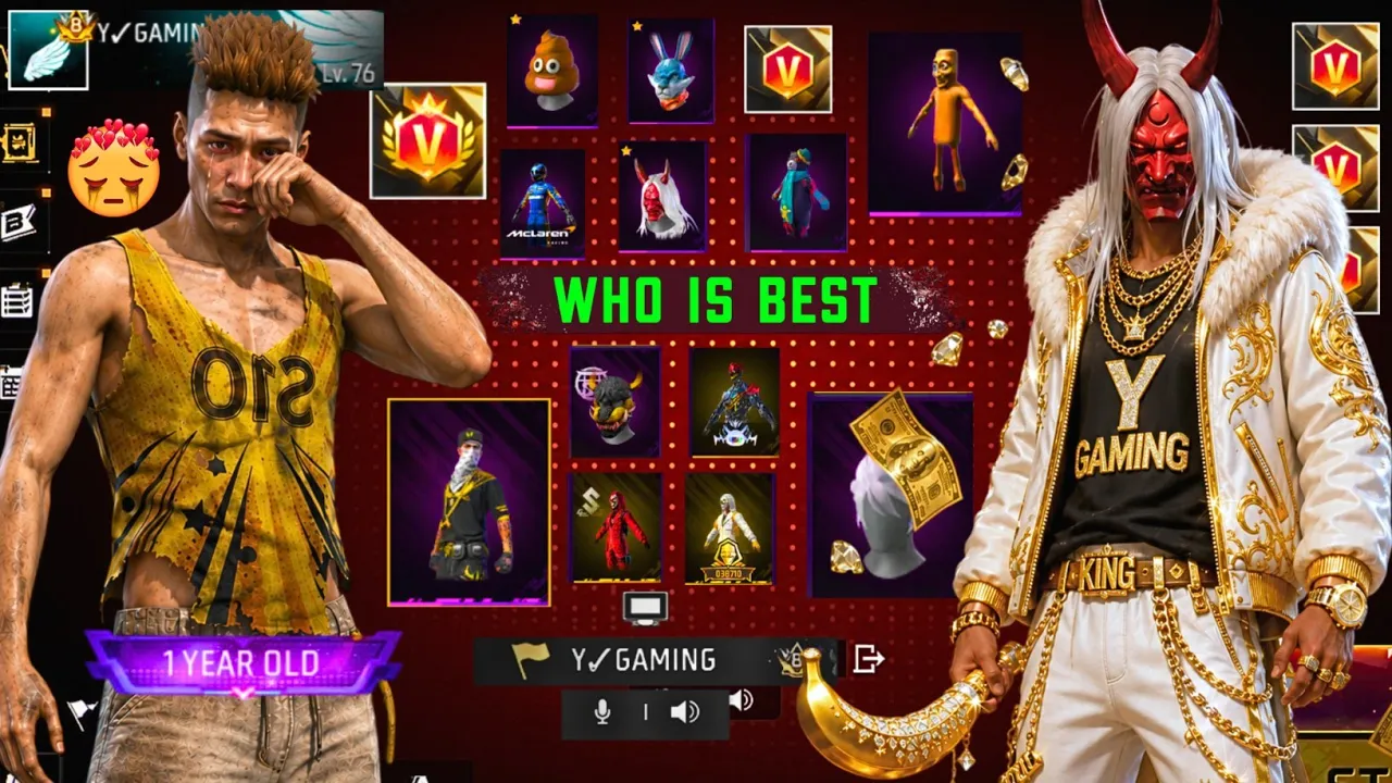 NOOB vs PRO 😈 कौन जीतेगा 🤔😎 Who is Best in Free Fire 🔥 New vs Old Player Battle ❤🔥 Y GAMING