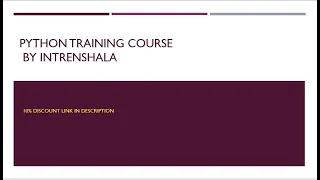 Python Training by Internshala Trainings