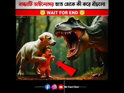 বাচ্চাটি ডাইনোসর হাত থেকে কী করে বাঁচলো  || #shorts #ytshorts #youtubeshorts