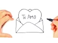 How to draw a love letter step by step Romantic letter drawing