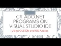 OLEDB BASED C ADO NET PROGRAMS