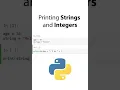 Printing Strings and Integers Together in Python