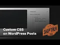 One Off Custom CSS on WordPress Posts