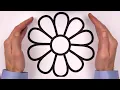 Flowers and Apple Big Daisy Marker Pen Coloring Pages Akn Kids House