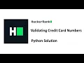 HackerRank - Validating Credit Card Numbers