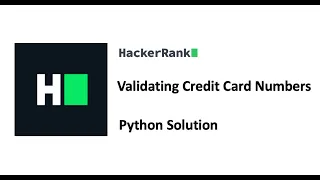 HackerRank - Validating Credit Card Numbers
