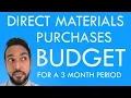 Direct Materials Purchases Budget Budgets Budgeting Accounting for the Entrepreneur CSEC PoA