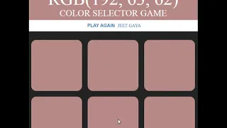 COLOR GAME PROJECT Using html css javascript
