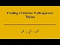 Number Theory Primitive Pythagorean Triples