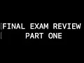 CS 111x Final Exam Review Part 1 Spring 2018