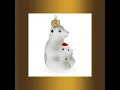 Mother Bear with Cub Glass Christmas Ornament