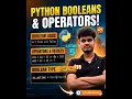 Python Lecture 5 Booleans Operators in Python Python for Beginners