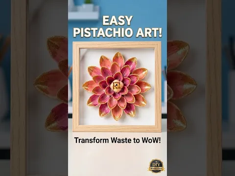 🌸 Stunning DIY Lotus Flower Wall Art | Pink & Gold Handmade Decor ✨ #Shorts #craft #diy