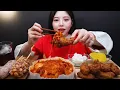 ENG SUB)Yup Dduk full of cheese + Honey Combo Chicken + Myungrang Hot Dog Mukbang ASMR