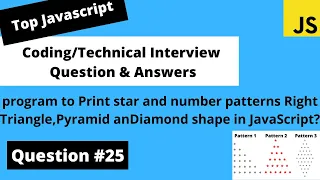 How to print star pattern in diamond shape in js Javascript Coding Interview Questions -