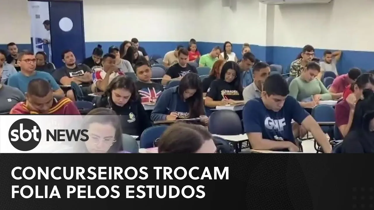 Concurseiros trocam folia pelos estudos no feriado de carnaval | #SBTNewsnaTV (21/02/23)