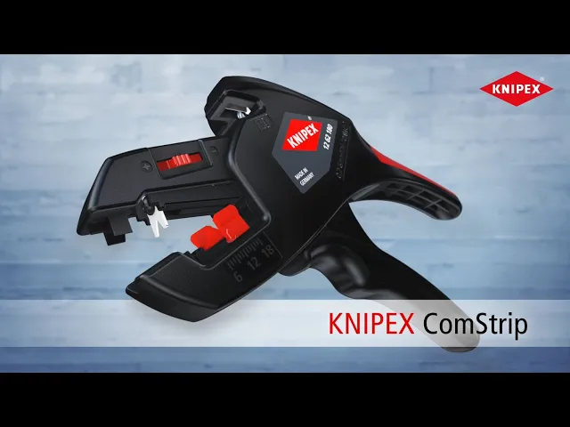 Pince à dénuder automatique, phosphatée noire, conducteur Ø0.2-6 mm, poignée 180 mm, avec ressort d'ouverture, Knipex, KNIPEX, K1262180