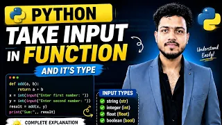 Take Input in Python Function Types of Input String Integer Float Boolean Python Tutorial