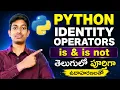 Python Identity Operators is is not Explained with Examples