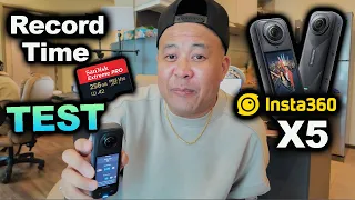insta360 x5 micro sd card record time test v30 128gb 256gb v60 5 7k hdr u0026 8k