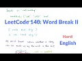 English LeetCode 140 Word Break II