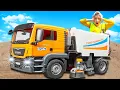Download Lagu De vrachtwagen van Bruder wordt geholpen door de straatveegmachine van MAN. Leuke verhalen over voer