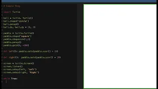 Simple Pong Game in Python Turtle
