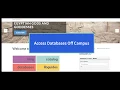 How to Access Databases Off Campus