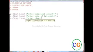 Python Program for simple interest I Calculate simple interest in python I Tutorial in Hindi