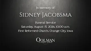 Funeral Service Sidney Jacobsma