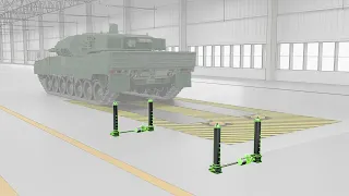 Fahrzeug-Hebesystem mit vier Hubstempeln