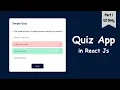 Quiz App in React JS Modern Responsive UI React Project