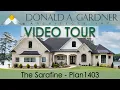 Walkout basement house plan with a luxury floor plan and a three-car garage The Sarafine
