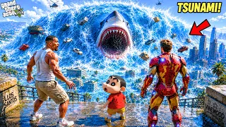 Franklin Faced The WORLD’S BIGGEST TSUNAMI To Upgrade Ironman's Suit in GTA 5
