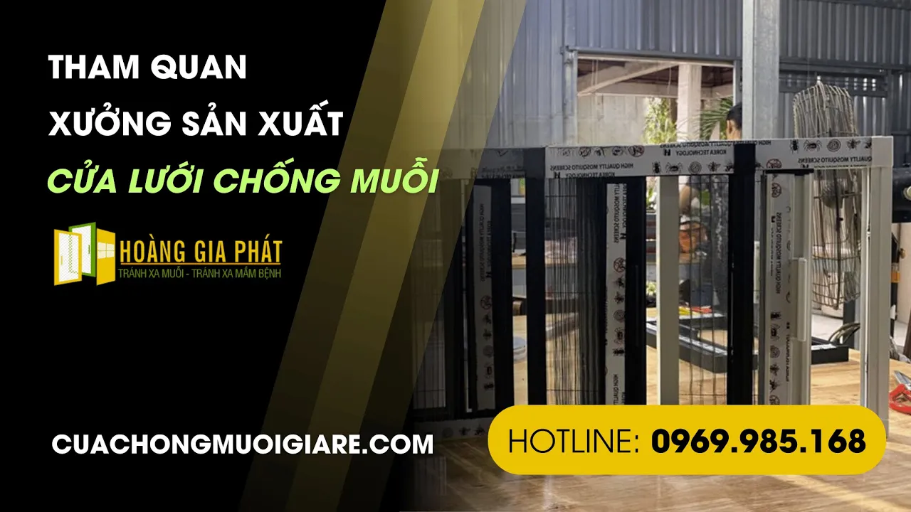 Video Xưởng cửa lưới chống muỗi Hoàng Gia Phát ‪@cuachongmuoigiare‬