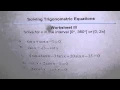 Trigonometric Equations Worksheet 3 - EDEXCEL