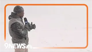 Heavy snow falling at Vail Pass