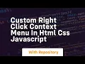 Custom right click context menu in html css javascript
