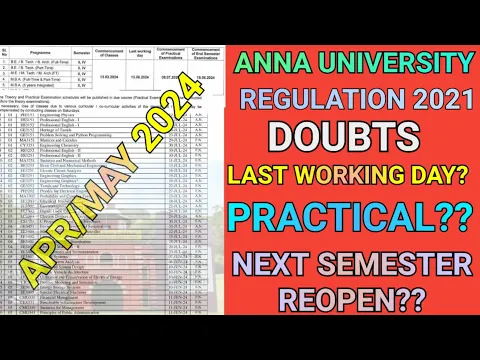 Download MP3 Anna University Apr/May 2024 Exams Last Working Day & Practical Doubts | Engineering Semester |r2021