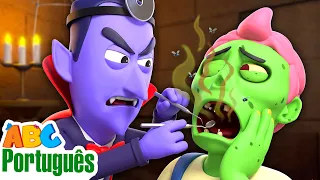 Zumbi Assustador Visita O Dentista | Zumbi De Halloween | Músicas infantis | Aqui Bebês Cantam