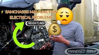 Freightliner Cascadia Samchassis module failure problems with truck lights and system