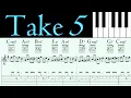 TAKE FIVE DAVE BRUBECK Acoustic Guitar Lesson Tutorial Sheet music TAB